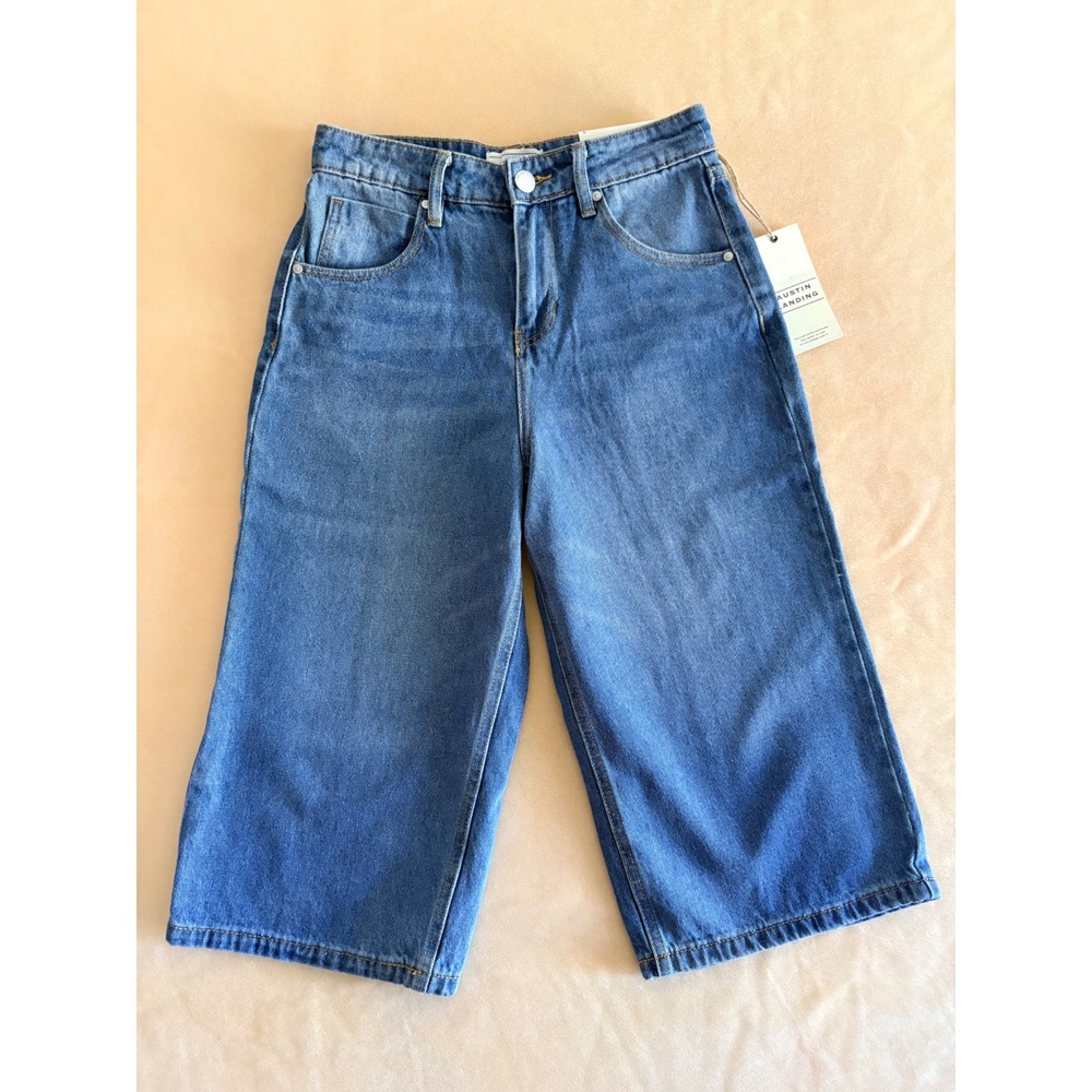 Austin Landing High Rise Loose Fit Denim Jorts Medium Wash Y2K Style Size 3